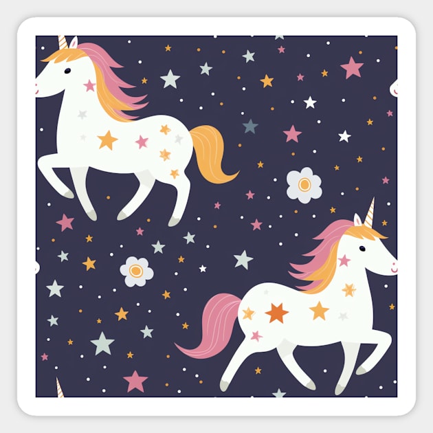 Cute Sweet Unicorn Pattern for Kids Sticker by Bootyfreeze